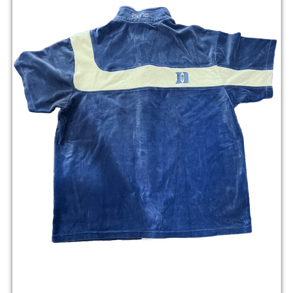 VTG Nike Duke Shirt Mens XL Blue Shooting Warm Up Velour Blue Devils NCAA Snap - Picture 4 of 6